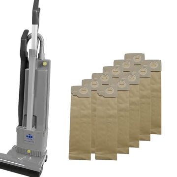 Windsor Versamatic 18 Dual Motor Vacuum Bundle with Genuine Windsor Versamatic 2003 Filter Bags (10 Pack) – 18" Upright Commercial Vacuum Cleaner